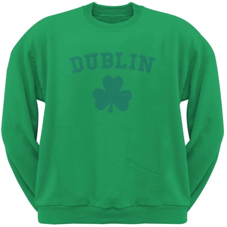 Old Glory Mens St. Patrick s Day Dublin Shamrock Long Sleeve Graphic Sweatshirt