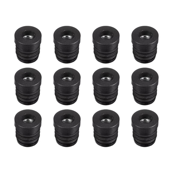 12Pack Inserts for Round Tubes with M6 Thread, for 19mm/0.75" OD Round Tube Furniture Leg Plug