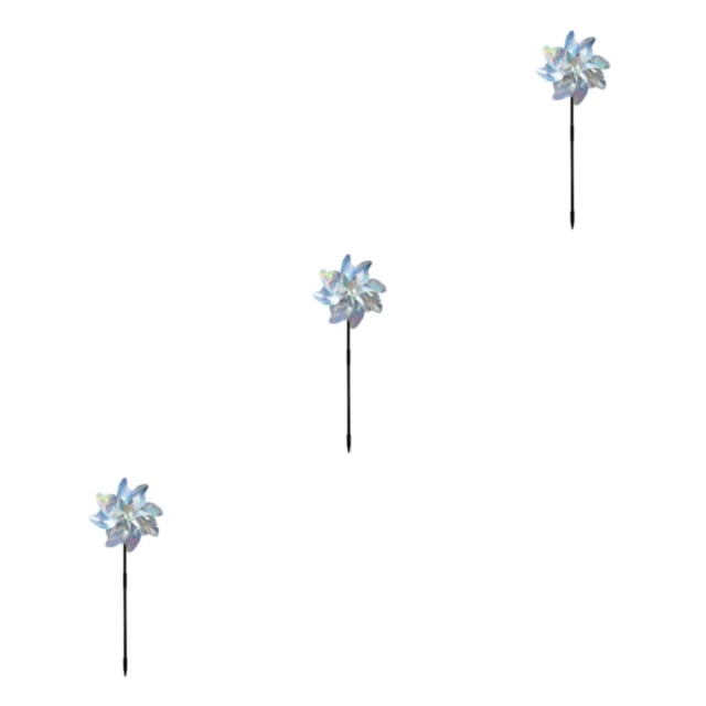 Naiovety 10 piezas patio reflectante montado en el suelo molino de viento césped huerta decorativa viento decoración gradiente Type1 NO1