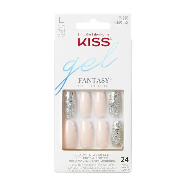 KISS Gel Fantasy - Fake Nails, 28 Count, Short