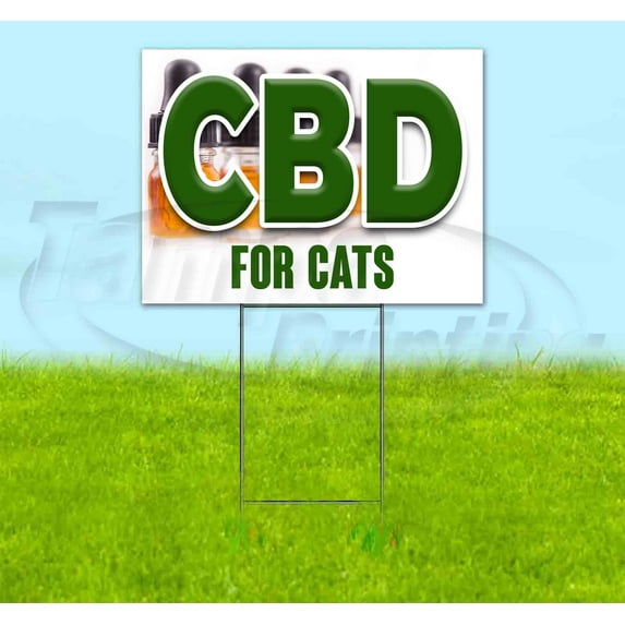 Cbd For Cats (18" x 24") Yard Sign, Includes Metal Step Stake