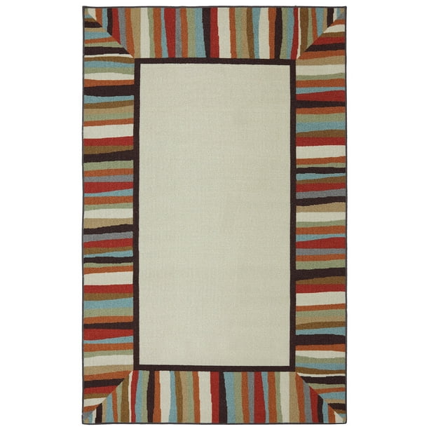 Mohawk Home Printed Indoor/Outdoor Patio Border Rainbow Printed Area