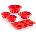 thumbnail image 3 of Lekue Double Savarin Bundt pan, Red, 3 of 7