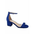 thumbnail image 1 of Nataly-06 Open Toe Ankle Strap Buckle Low Chunky Heels Causal Sandals Shoes ( Blue, 7 ), 1 of 2