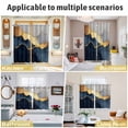 thumbnail image 6 of Navy Blue Geometric Kitchen Curtains 84 Inch Length, Modern Abstract Luxury Golden Grommet Top Bedroom Living Room Curtains, Light Filtering Cafe Curtain Drapes 2 Panels Set 104''x84'', 6 of 9