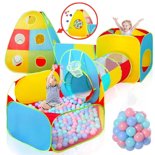 Carpa de juego para niños WESKMENS 5 en 1 plegable con 50 bolas