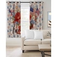 thumbnail image 2 of 4th of July Blue Red Blackout Curtains 54 Inches Long for Bedroom, Star Watercolor Floral American Flag Thermal Insulated Room Darkening Black Out Window Curtain Panels Grommet Drapes for Living Room, 2 of 8