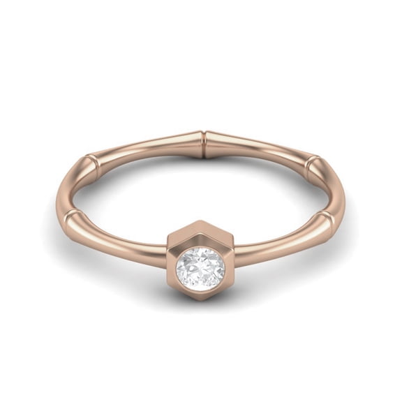 Mooneye 0.50 Ct Round Moissanite 925 Sterling Silver Rose Vermeil Solitaire Valentines Day Gift Ring