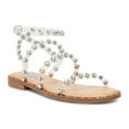 thumbnail image 2 of Steve Madden Travel Clear Fashion Rhinestone Leather Embellished Flat Sandals (Clear Rhinestone, 6.5), 2 of 9