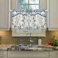 thumbnail image 2 of Yayeee Kitchen Curtains Light Filtering 27"x24" Rod Pocket Short Cafe Window Panel, Light Blue Mountain, 2 of 7
