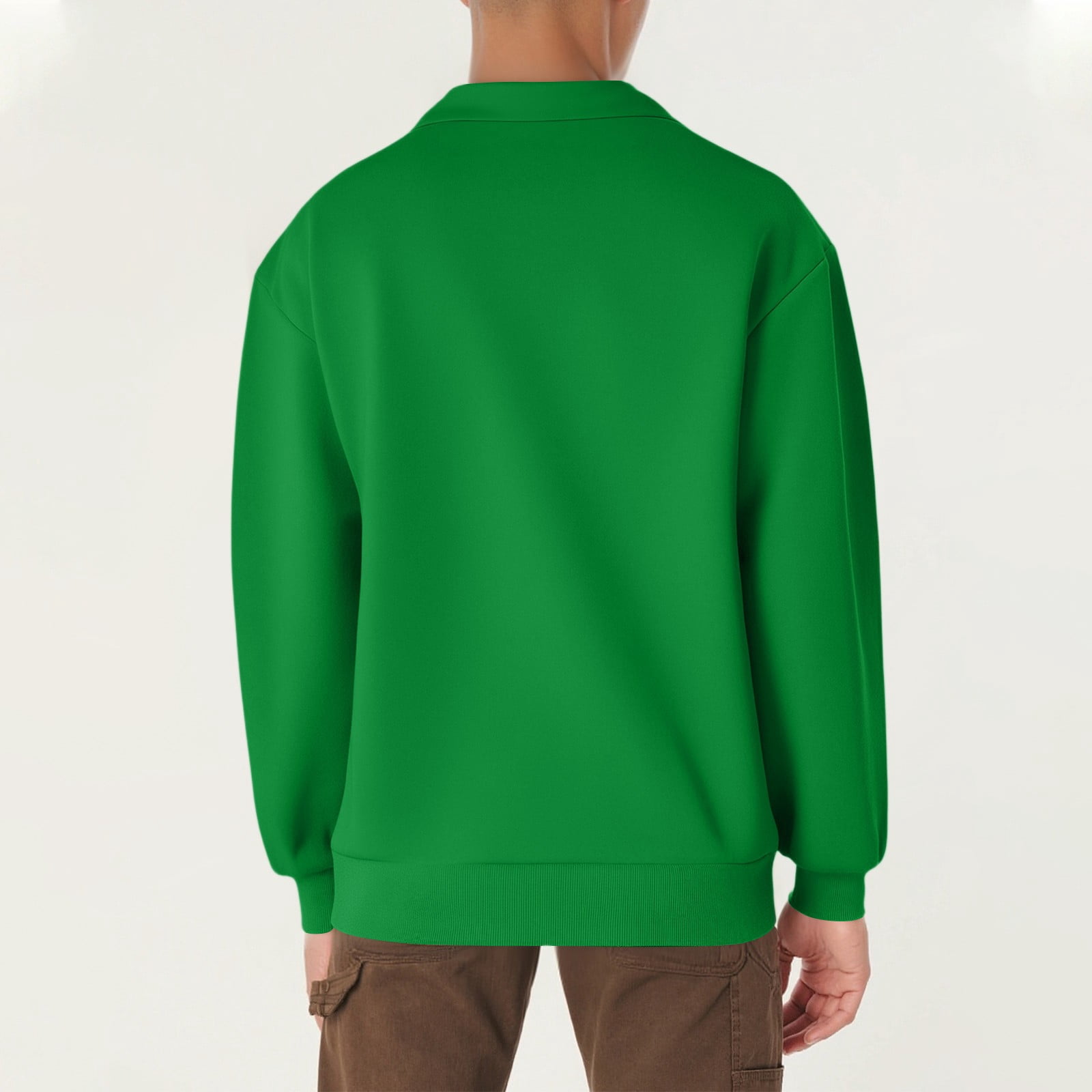 Mohiass Quarter Zip Pullover Men Long Sleeve Mock Neck Oversized