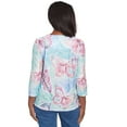 thumbnail image 2 of Alfred Dunner Womens Butterfly Crewneck Three Quarter Sleeves Top, 2 of 4