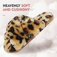 thumbnail image 3 of Women's Fuzzy Slippers Cross Band Memory Foam House Slippers Open Toe, 3 of 6