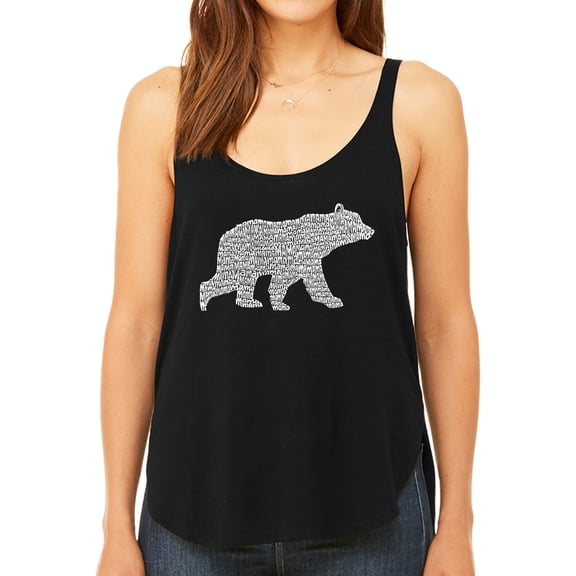 Women's Premium Word Art Flowy Tank Top - Mama Bear
