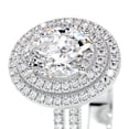 thumbnail image 2 of Dash Jewel Stunning 1.6 Ct Round Cut Diamond Double Halo Wedding Ring - Lab-Created Simulated Diamond - 14K White Gold Plated Prong Setting - Perfect Engagement Ring for Women & Special Occasions, 2 of 3