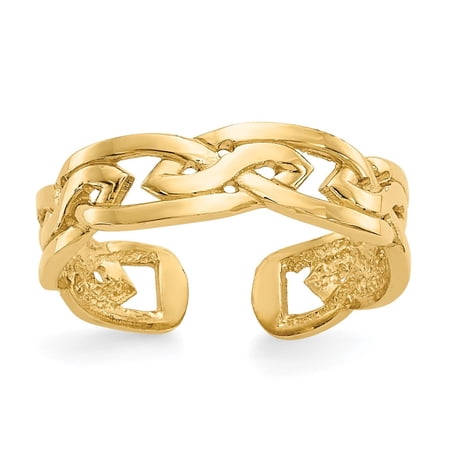Auriga Fine Jewelry 14K Yellow Gold Weave Toe Ring for Women