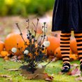 thumbnail image 5 of Halloween Tree Centerpiece for Table, 16.53 Inch Lighted Halloween Berries Table Tree with Black Maple Leaves, Farmhouse Spooky Artificial Table Tree for Halloween Party Decoration, 5 of 5