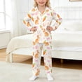 thumbnail image 2 of Printed Button Collar Long Sleeve Top Pants Pajama Set White 12Y-13Y, 2 of 4