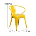 thumbnail image 3 of Bowery Hill Industrial Metal Stackable Dining Arm Chair in Yellow, 3 of 6