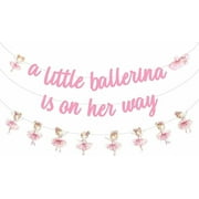 Ballerina Baby Shower Decorations for Girl A Little Ballerina is One Her Way Banner and Garland for Ballet Dancer Theme Baby Shower Decorations