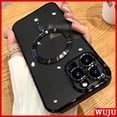 thumbnail image 2 of WUJU Plating Funda De Lujo De Carga Inalámbrica Transparente Magnética Para iPhone 14 13 12 11 Pro Max Suave A Prueba De Golpes, 2 of 4