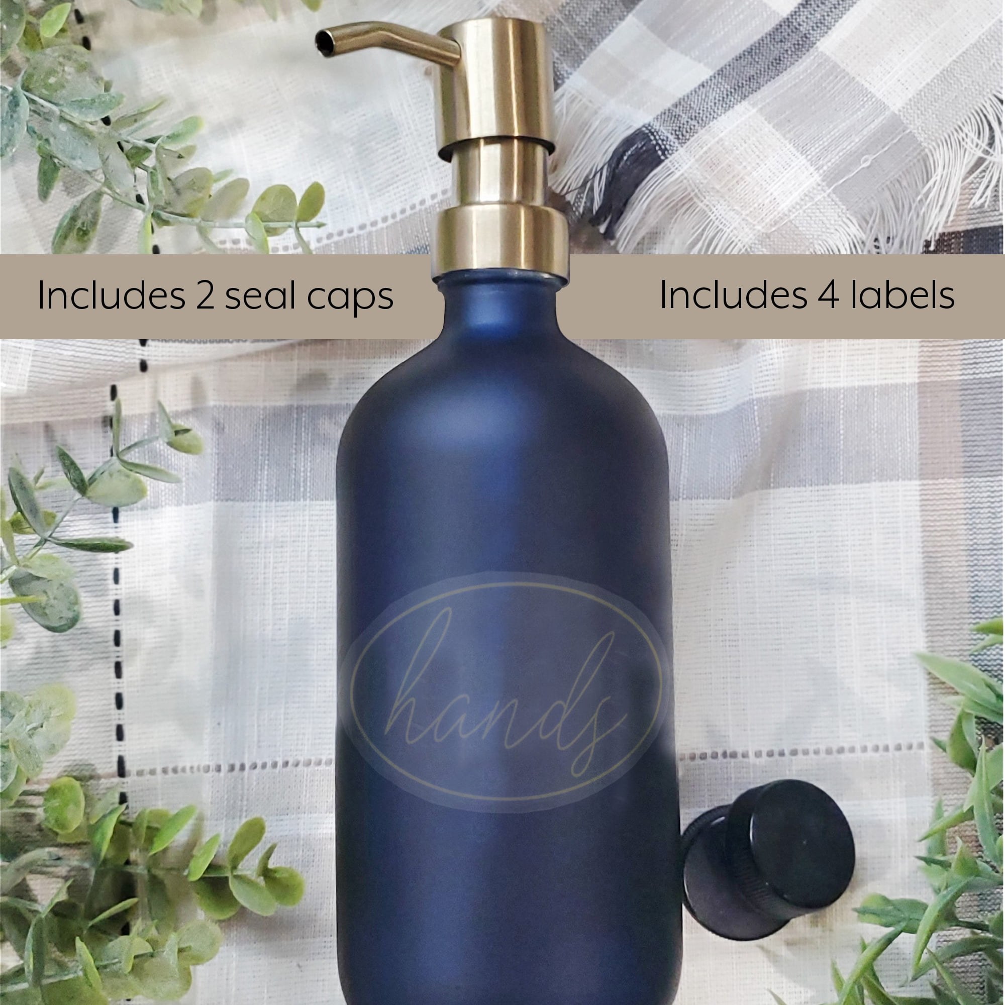 SHRM Glass Water Bottle with Navy Blue Sleeve