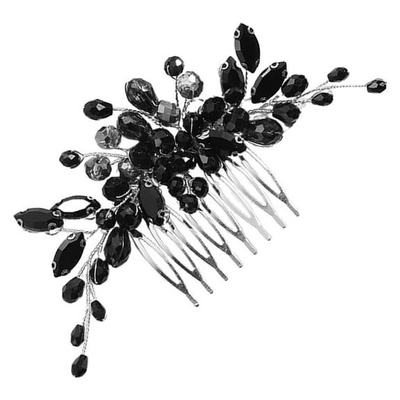SWETRACE Bride Rhinestone Hair Accessory Metal Black Women Special Occasions 1Pack