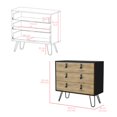 thumbnail image 3 of HomeRoots 32" Natural And Black Three Drawer Dresser, 3 of 10