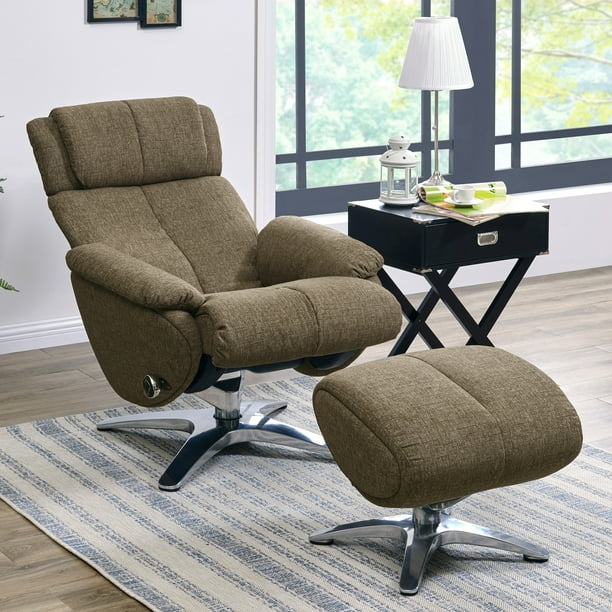 ProLounger Sten Brown Chenille Contemporary Swivel ...