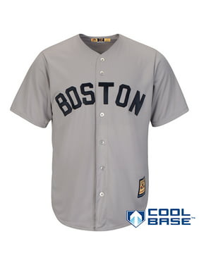 Majestic Men's Replica Boston Red Sox Cool Base Grey Cooperstown Jersey