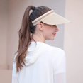 thumbnail image 4 of Sombrero de verano para mujer Sombrero de paja de playa de ala ancha Sombrero de paja beige, 4 of 5