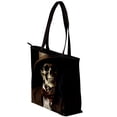 thumbnail image 3 of Skull Canvas Leather Mix Handbag with Twill, Sponge, Jeanette Material - 30x10.5x39cm/11.8x4.1x15.4in Size, 3 of 5