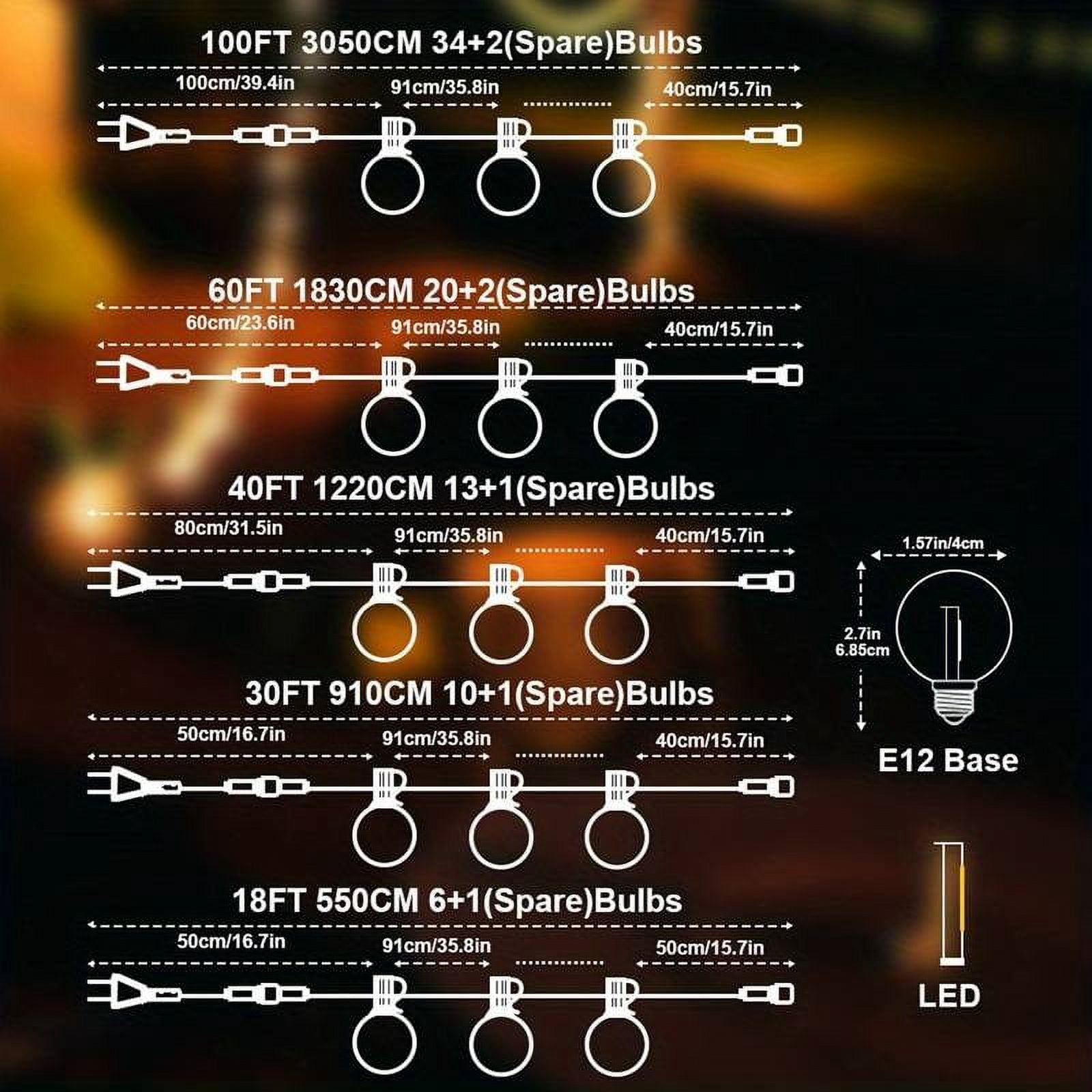 JESLED Indoor/Outdoor Waterproof LED Edison Bulbs String Lights