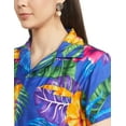 thumbnail image 6 of Stylore Womens Hawaiian Shirt Short Sleeve Blouse Big Hibiscus Blue L, 6 of 7