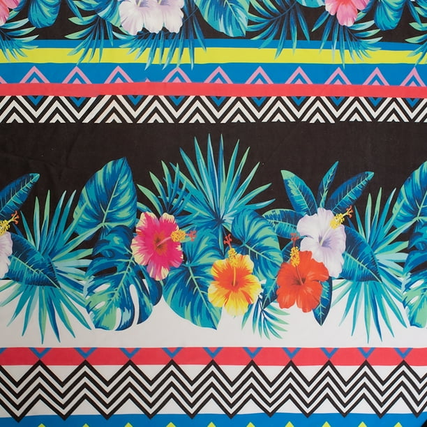 Toalla de playa redonda de bambú con diseño de rayas florales de Cariloha para unisex (1 unidad) Cariloha Cariloha Toalla 1 Pc