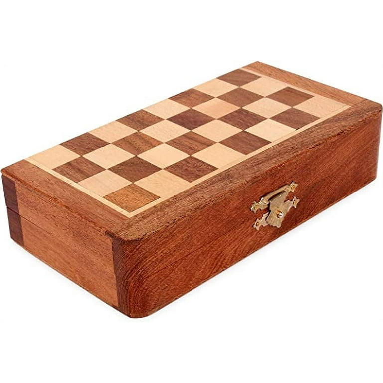 INTIGNIS Magnetic Wooden Chess Set Hand Crafted Foldable for