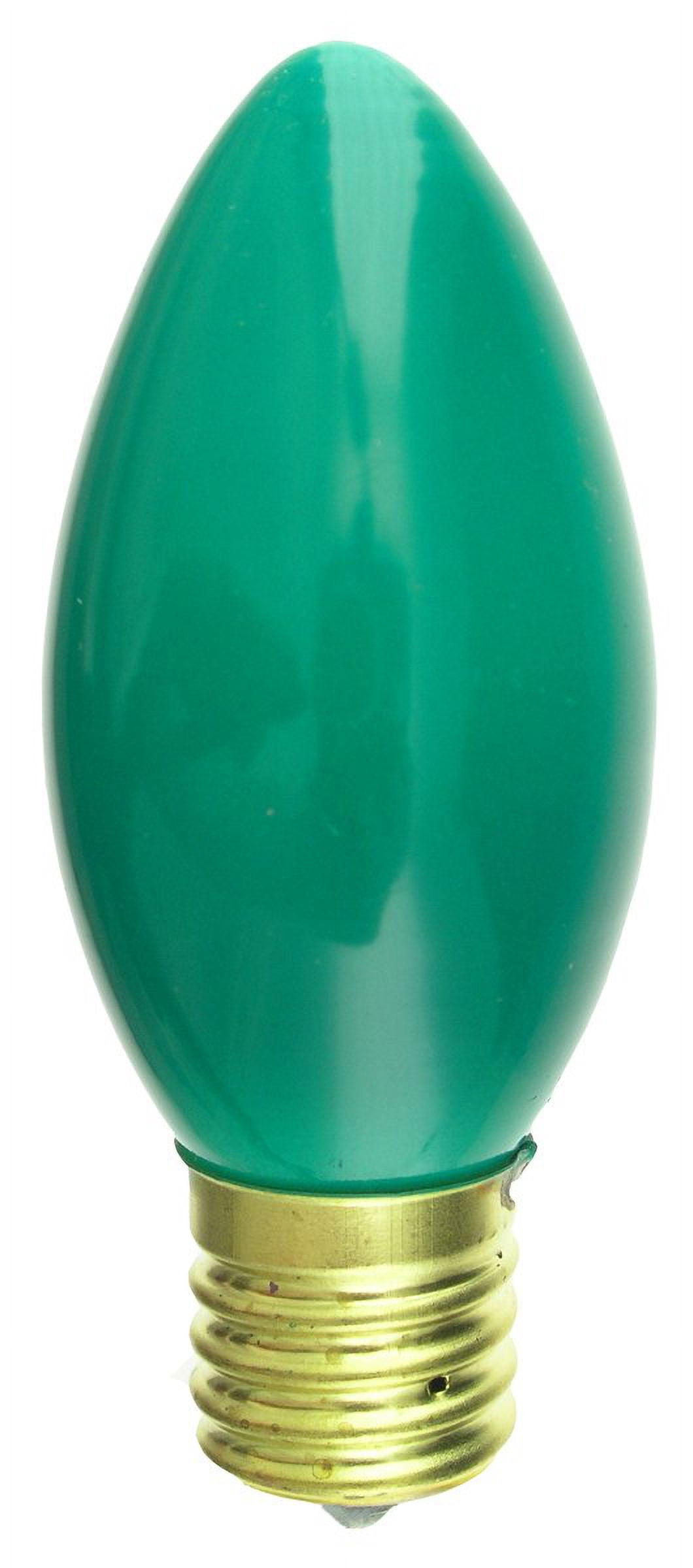25 Pack 7 Watt C9 Ceramic Green Incandescent Light Bulb, Intermediate Base