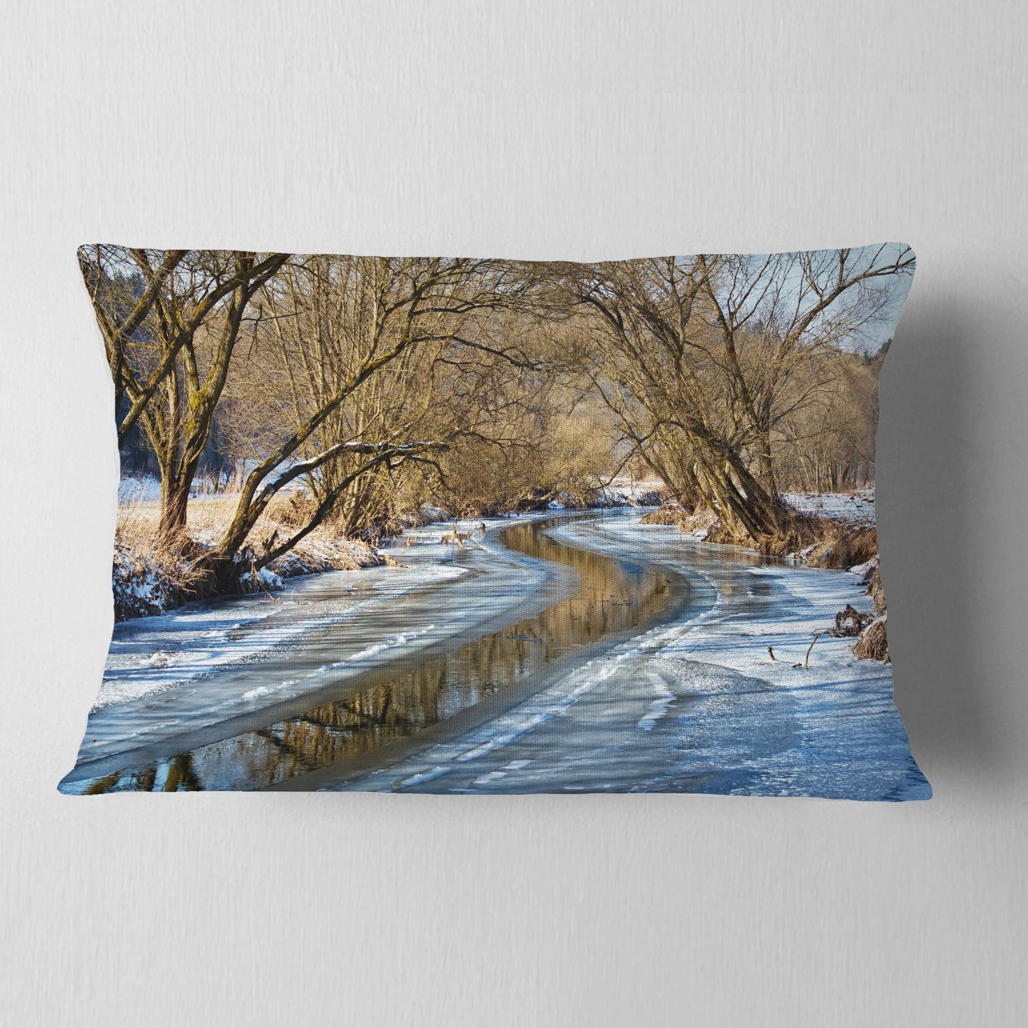 Designart 12" x 20" Red Polyester Throw Pillow