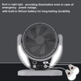 thumbnail image 5 of Rechargeable Camping Fan with Light, 3-in-1 USB Portable Tent Fan with Hanging Hook for Outdoor, Power Outage, Desk, Hurricane Emergency, 5 of 9