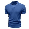 thumbnail image 4 of Muscle Polo Shirts for Men Slim Fit Textured Knit Polo Shirts Short Sleeve Button Down Free 4 Way Stretch Shirts Casual Stylish Collared Tops, 4 of 6