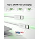 thumbnail image 2 of Cable USB C a USB C, paquete de 2 unidades, Belkin, 2 m, 240 W, blanco, 2 of 9
