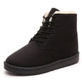 thumbnail image 2 of Botas cortas de mujer de invierno con punta redonda y cordones de algodón Botas de nieve planas para mujer con forro polar Botas cálidas para mujer, 2 of 5