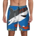 thumbnail image 2 of Picia Shark With Sunglasses and Lobste pattern Mens Swim Trunks with Compression Liner Stretch Beach Shorts Quick Dry with Zipper Pockets No-Chafing Board Shorts-Large, 2 of 9
