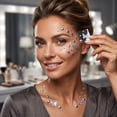 thumbnail image 4 of Face, Silver Glitter Butterfly Heart Star Decorative, Self Adhesive Rhinestone for Nails, Makeup, Party Use, 1 Sheet, 4 of 4