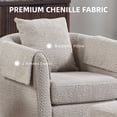 thumbnail image 5 of Rotary Armchair with Ottoman Set Modern Barrel Armchair with Removable Back Pillow 2 Armrest Covers for Living Room Bedroom office Gray, 5 of 8