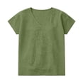 thumbnail image 6 of Women's Linen Short Sleeve Top Casual Loose Fit Blouse, 6 of 6