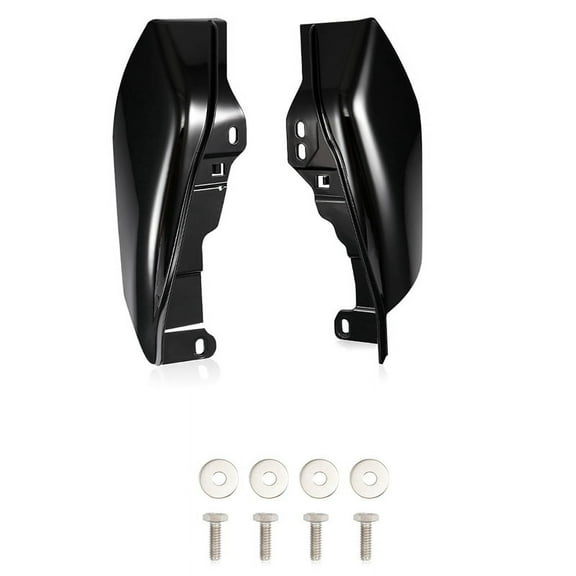Gloss Black Mid-Frame Air Heat Deflector for Touring Glide Street Road Glide FLTRX CVO 2017-2022,2 x motorcycle heat shield,Gloss Black