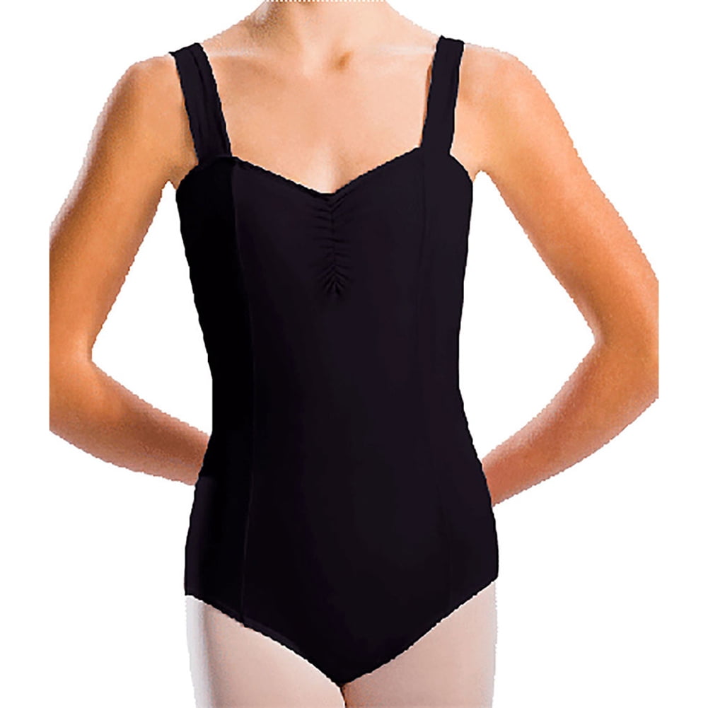 Motionwear Women's Wide Strap Cami Leotard S BLACK