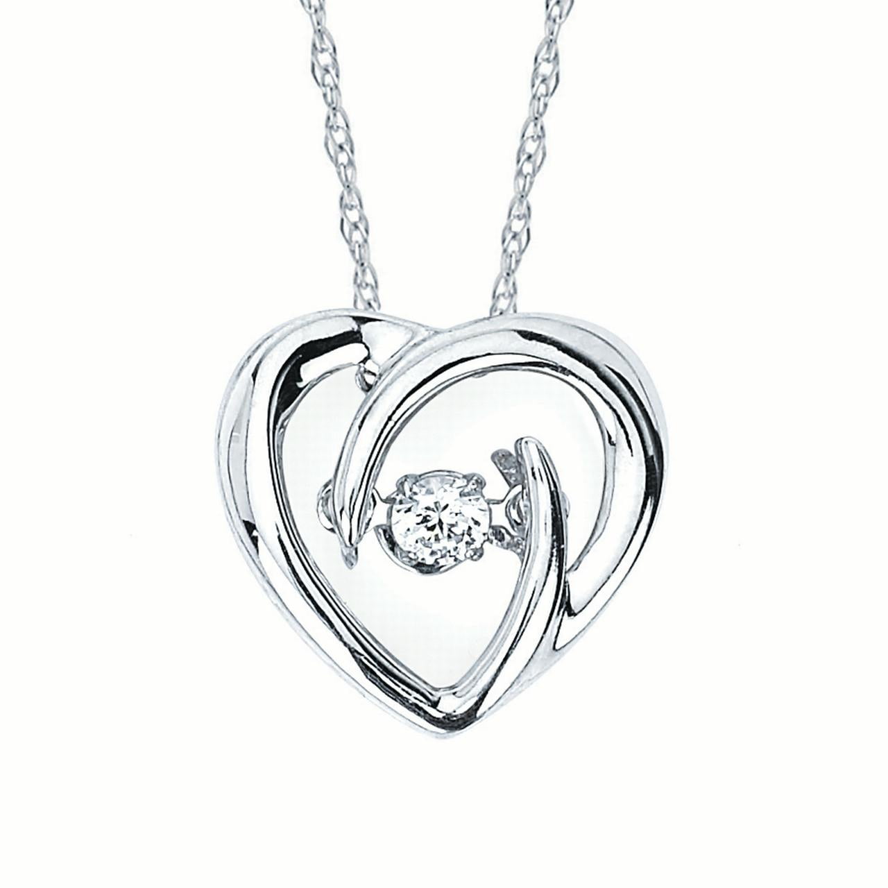 Brilliance In Motion 925 Sterling Silver Dancing Diamond Dainty Brilliance In Motion 925 Sterling Silver Dancing Diamond Dainty Heart Pendant Necklace With 18 Chain Com