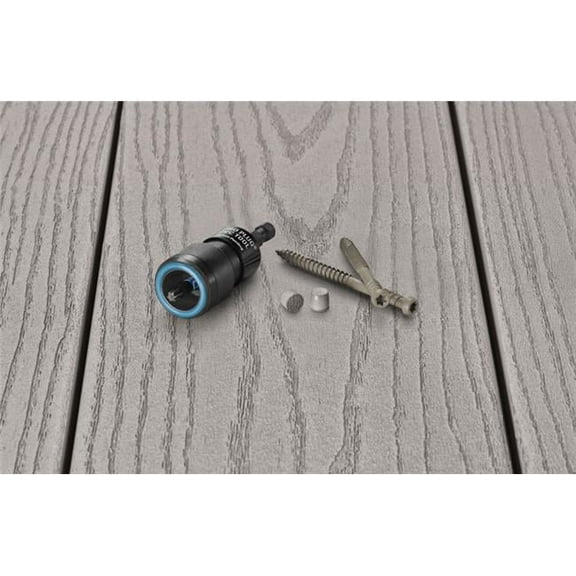 Starborn No.10 x 2.75 in. Star Trim Head Epoxy Coated Carbon Steel Deck Screws & Plugs Kit - Slate Gray